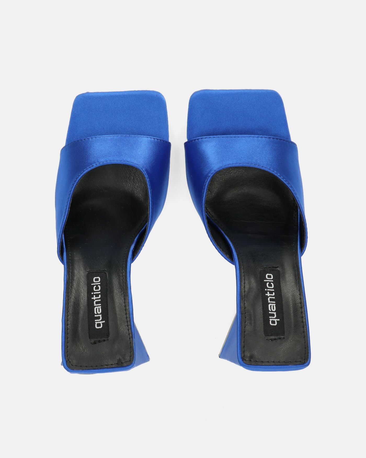 MILEY - sandales en satin bleu à talon carré