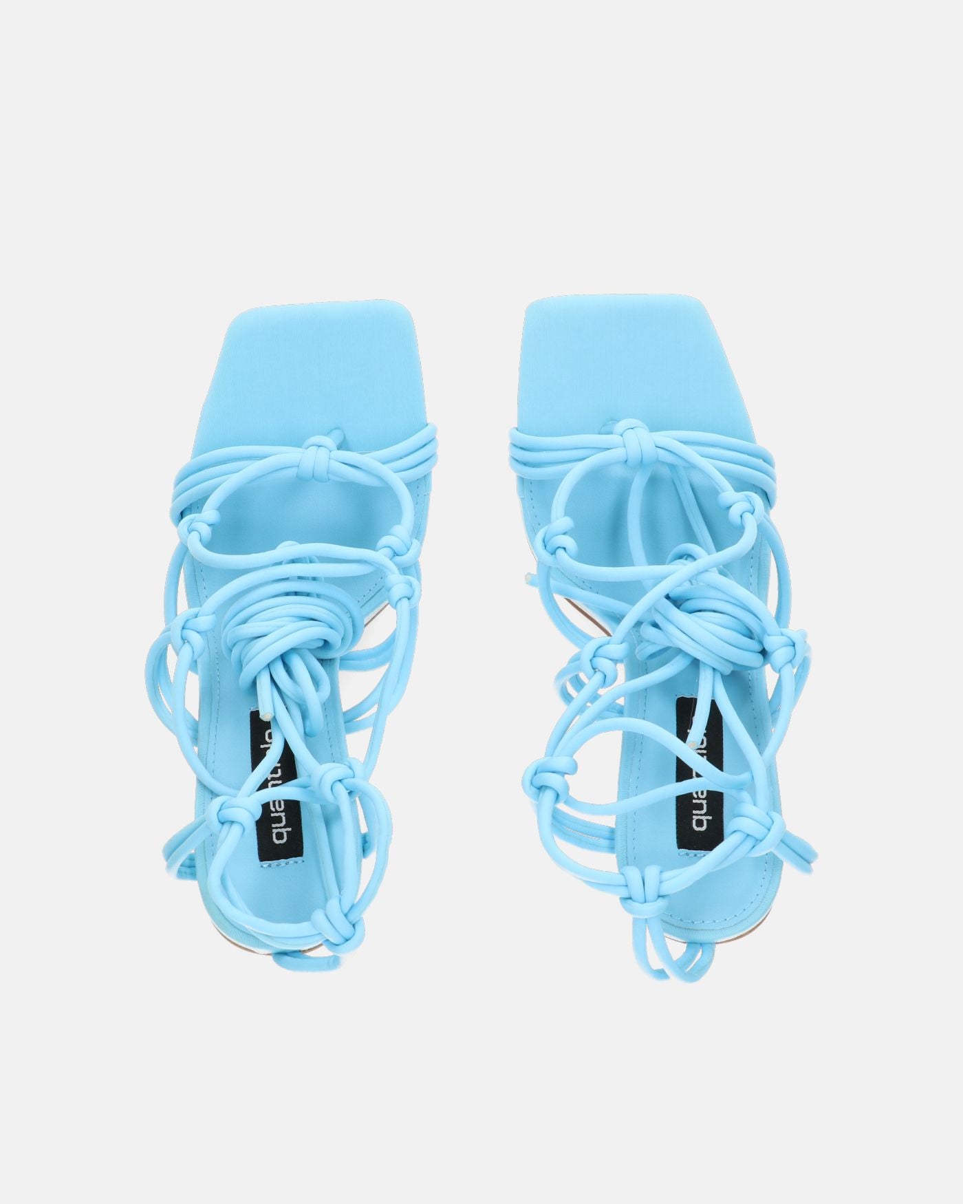 SAMOA - sandales bleu en lycra à talon haut et lacets