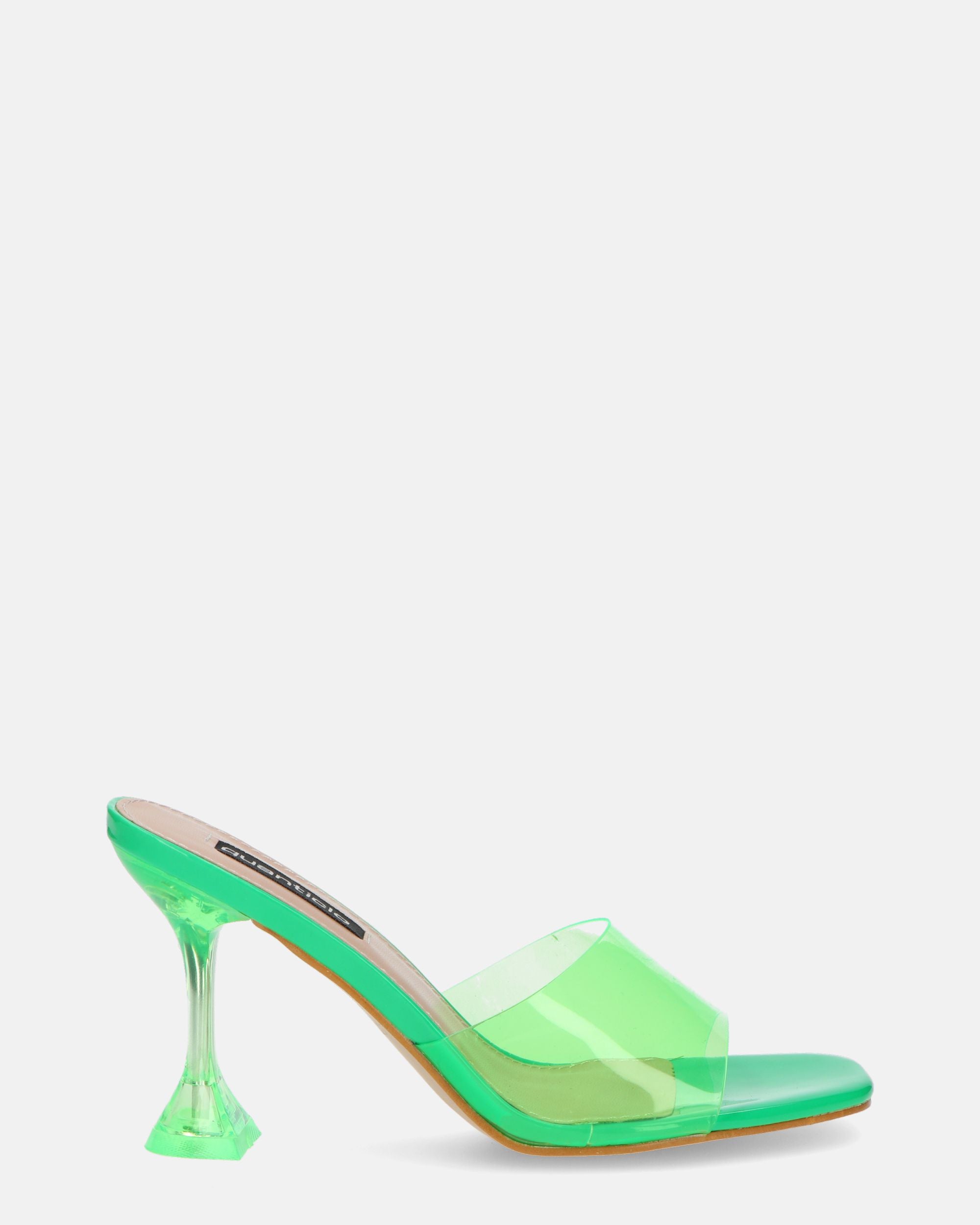 FIAMMA - sandale à talon en plexiglas vert avec semelle en PU
