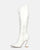 KELLY - botte haute blanche à zip latéral