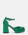 VIDA - chaussures à talon carré en satin vert