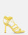 SAMOA - sandales jaune en lycra à talon haut et lacets