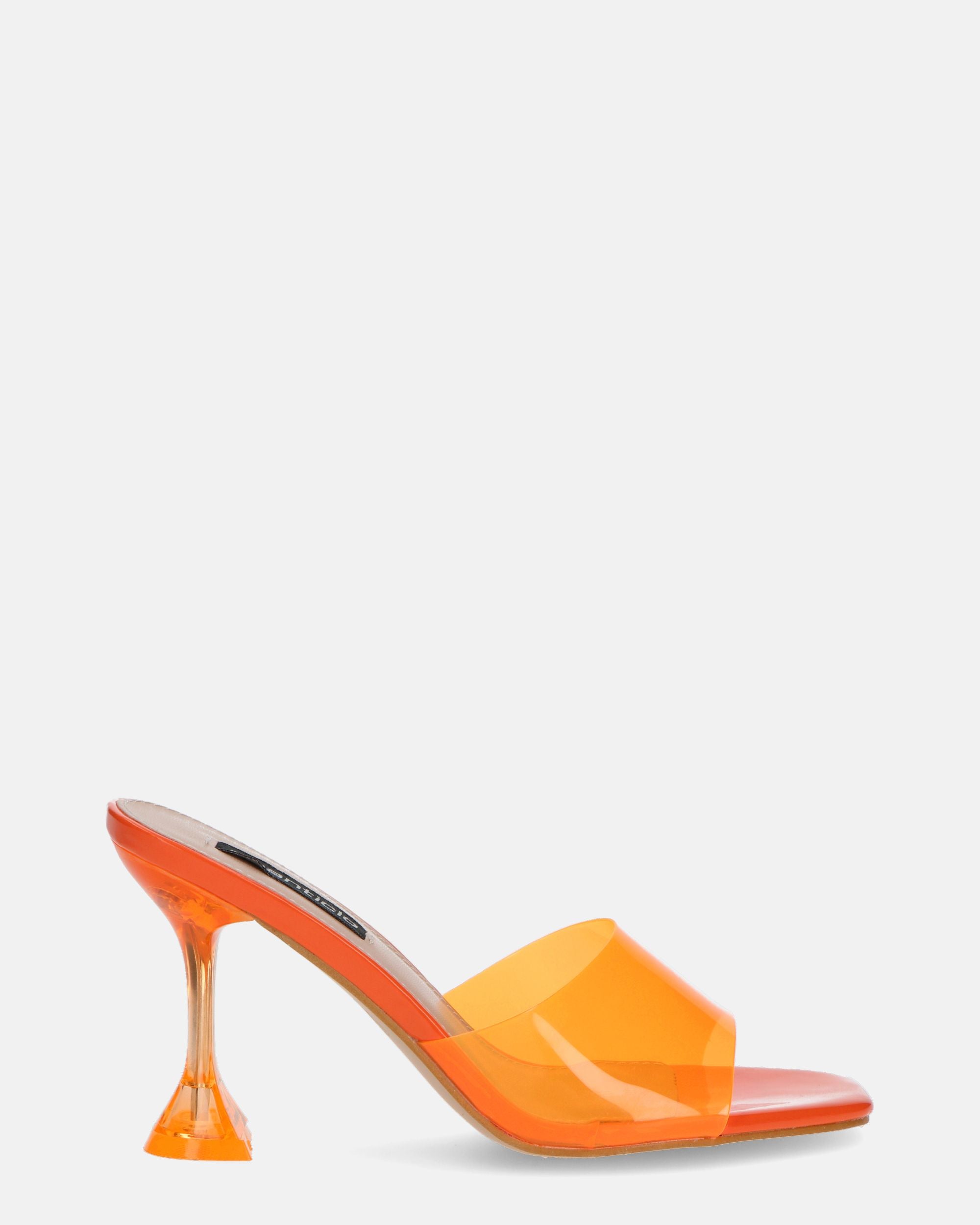 FIAMMA - sandale à talon en plexiglas orange avec semelle en PU