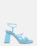 ZAHINA - sandales bleu clair en simili cuir à talon carré