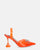 CONSUELO - talons en plexiglas orange avec décorations aux orteils