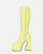BECKA - bottes hautes en verre jaune avec zip et talon carré
