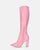 KSENIA - bottes hautes en cocodrile rose
