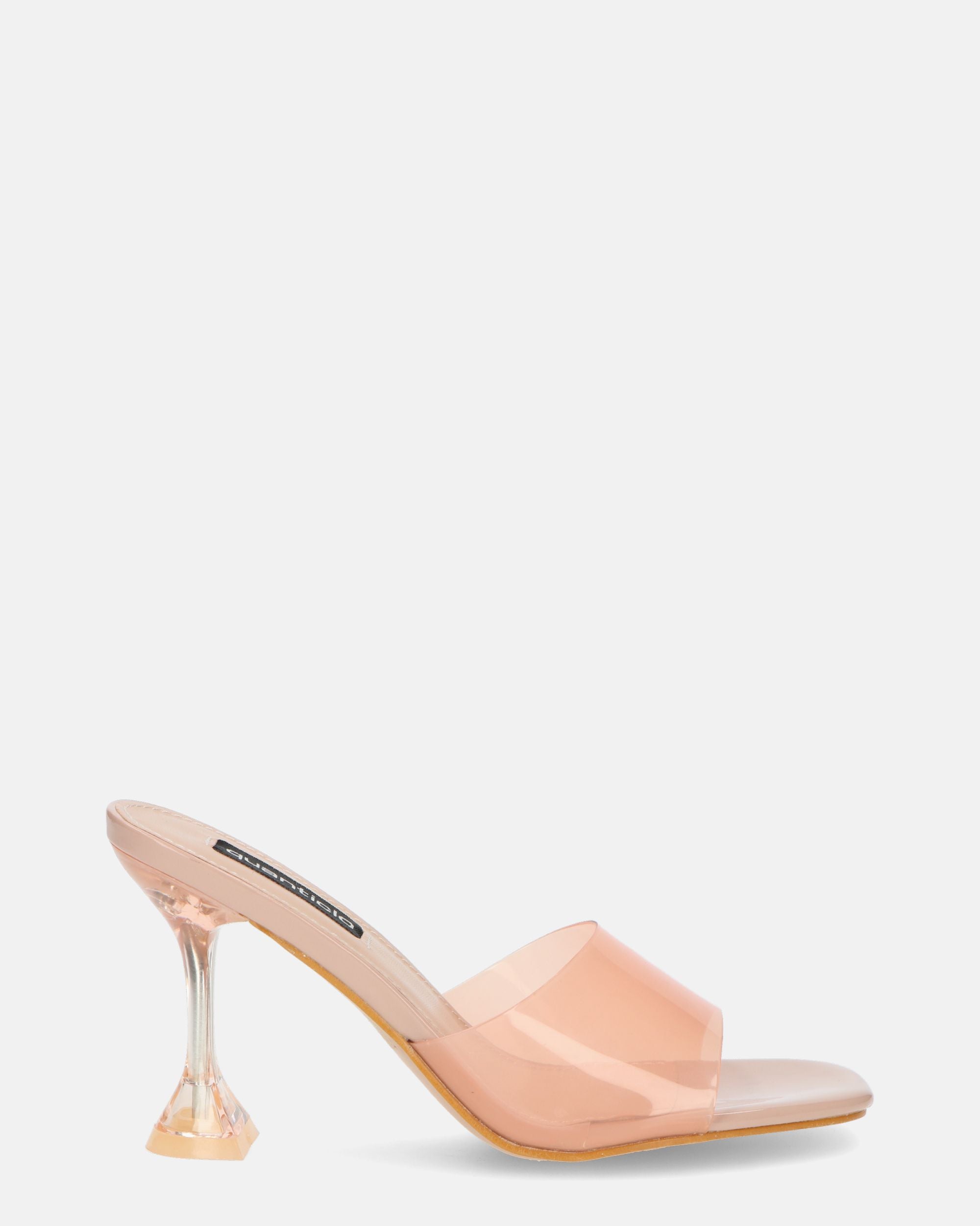 FIAMMA - sandale avec talon en plexiglas beige et semelle en PU