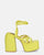 GILDA - sandales à talons en éco-cuir jaune avec lacets