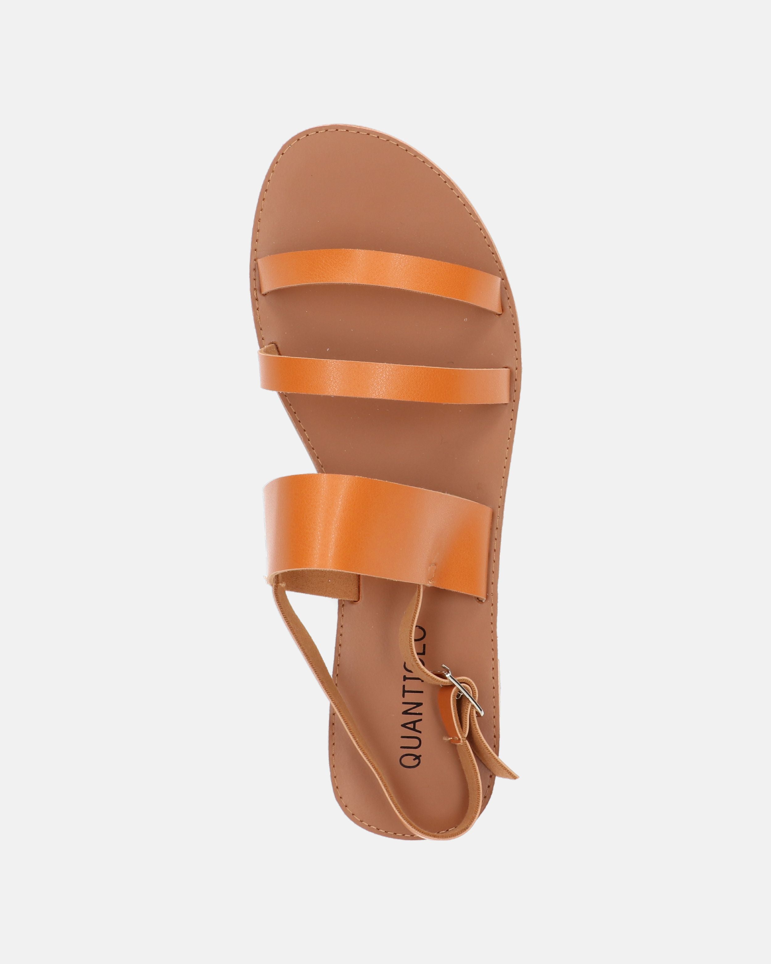 NIAV - sandales plates à brides marron