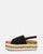 SAPPHIE - sandales plates-formes en paille noires