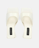 MILEY - sandales en simili cuir blanc à talon carré