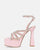 MADELYN - sandales en lycra rose avec pierres