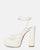 NADITZA - sandales à talon haut et lacets en éco-cuir blanc
