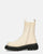 FEBE - chaussures beiges avec élastique en simili cuir