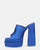 PHILOMENA - sandales à plateforme à talons hauts en lycra bleu