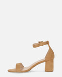 CAMILLA - sandale à talon en daim beige