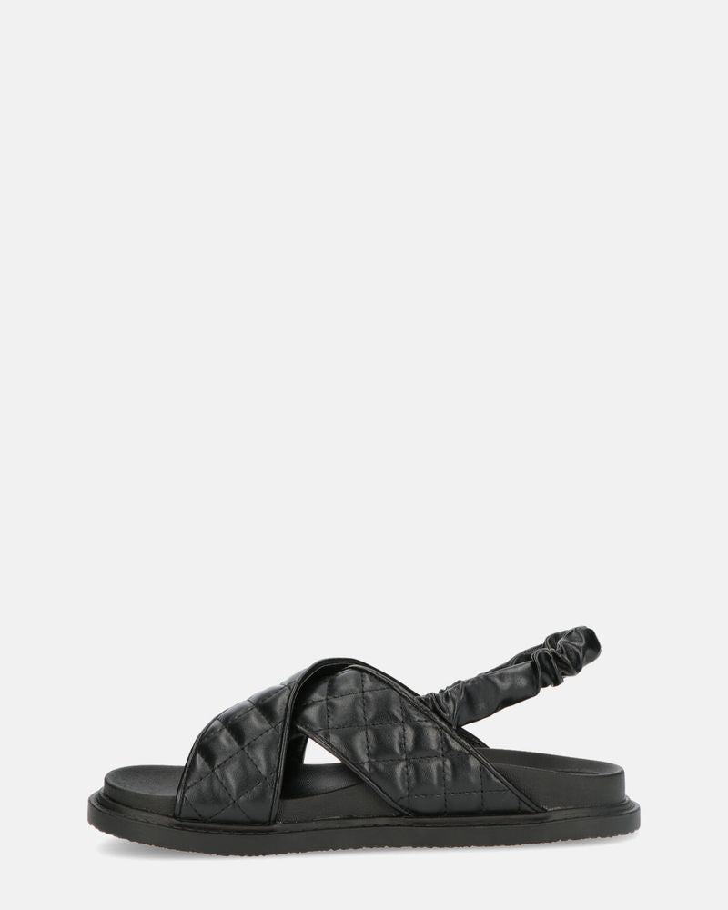 MICH - sandales noires avec simili cuir rembourré