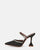 PERAL - chaussure à talon en lycra noir avec pierres précieuses