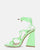 NURAY - sandales à talons hauts en éco-cuir vert avec lacets