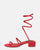 NATALIYA - sandales rouge plates à spirale