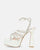 MADELYN - sandales en lycra blanc avec pierres