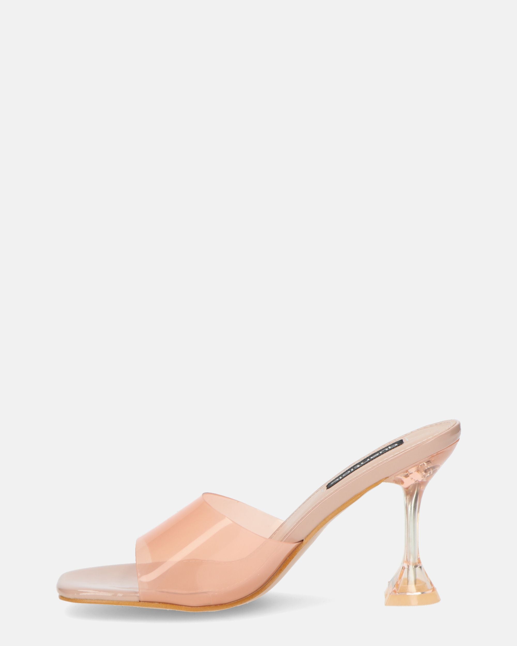 FIAMMA - sandale avec talon en plexiglas beige et semelle en PU