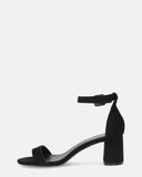CAMILLA - sandale à talon en daim noir