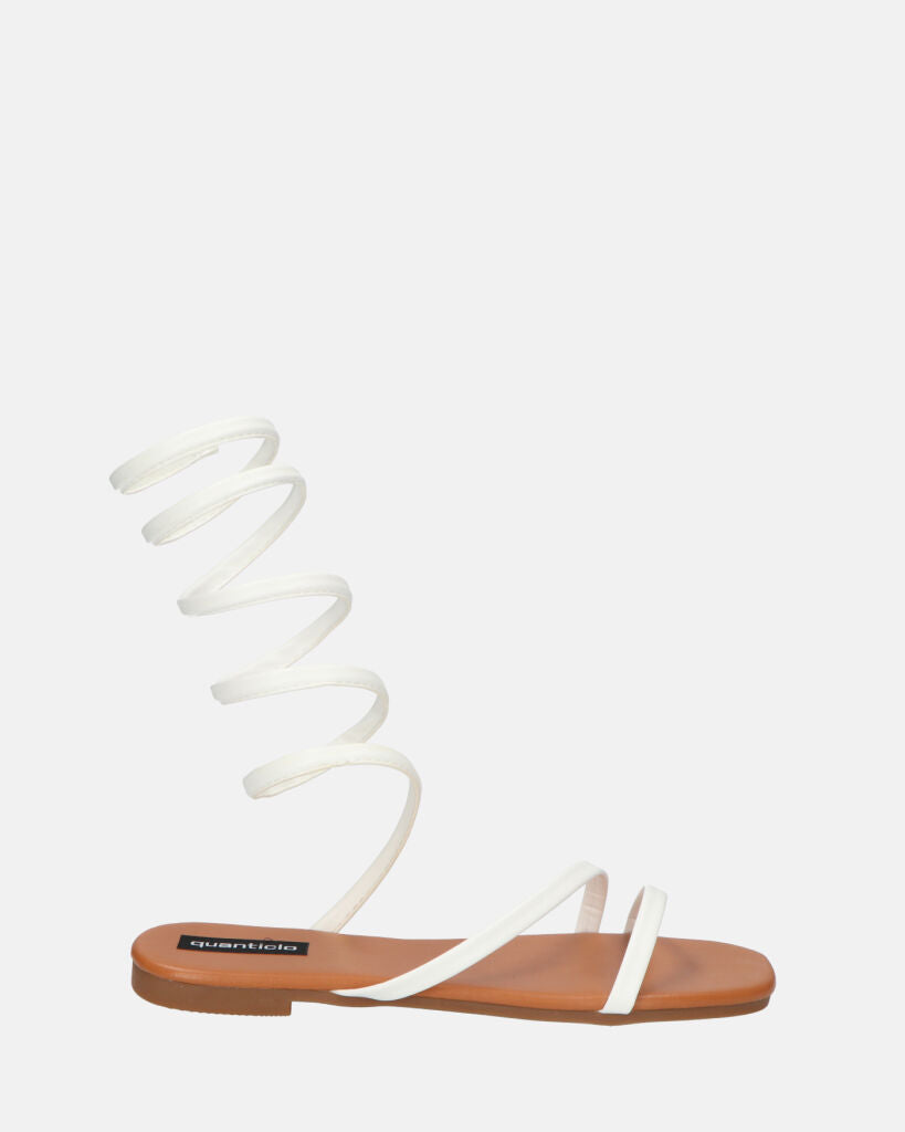 SIENNA - sandales à semelle marron et spirale blanche