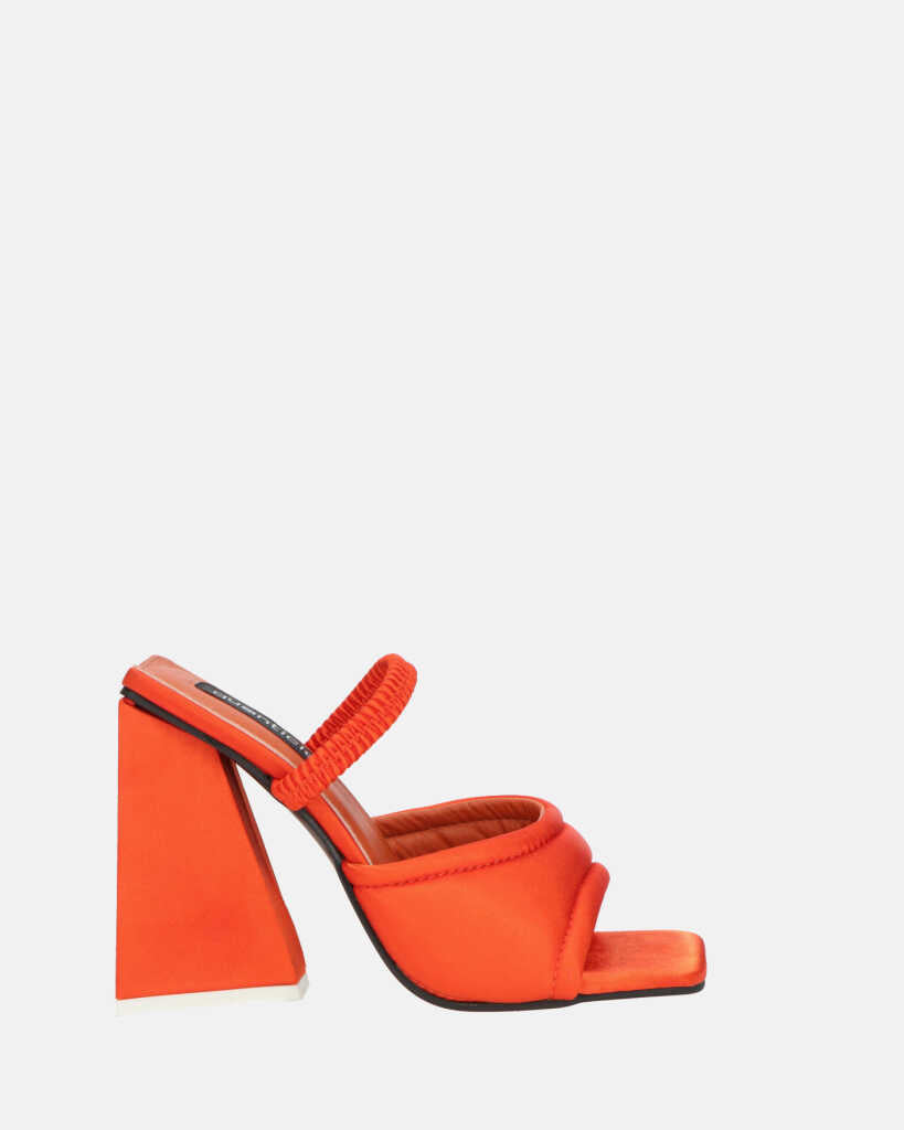 EMMI - sandales à talons orange avec élastique