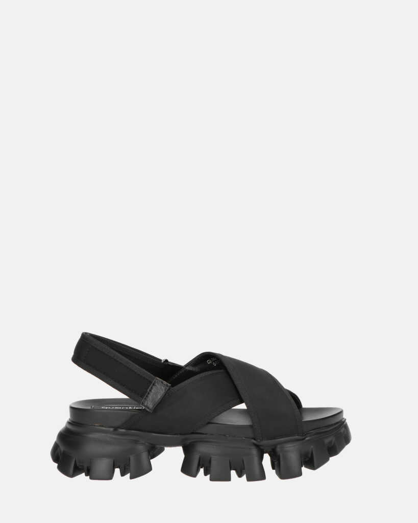 BRITNEE - sandales noires à bandes lycra