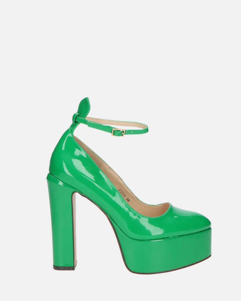 SOLEIL - chaussures à talons en vert glassy